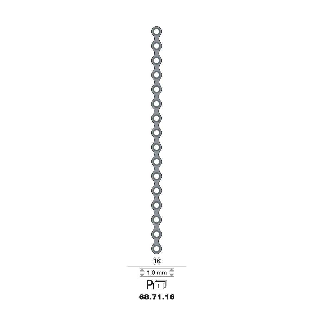 Plaque en titane I-Form  16 trous long 91 cm