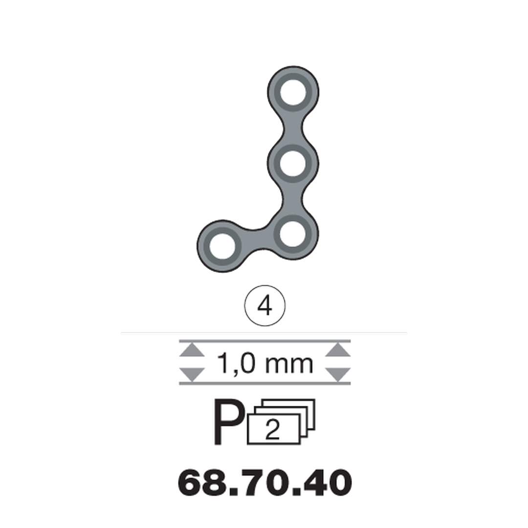Plaque en titane L-Form 100  4 trous long 16 cm