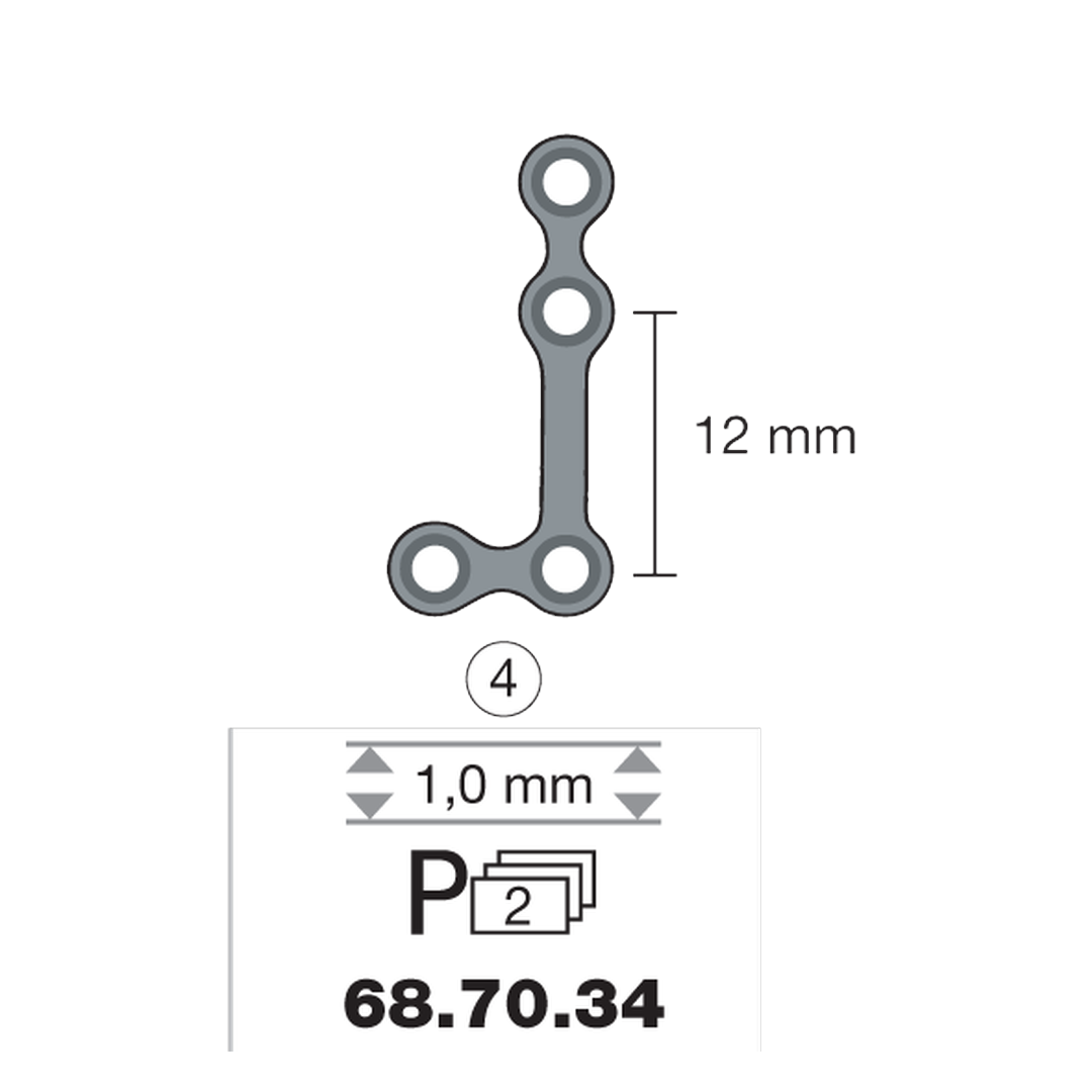 Plaque en titane L-Form 90  4 trous long 22 cm
